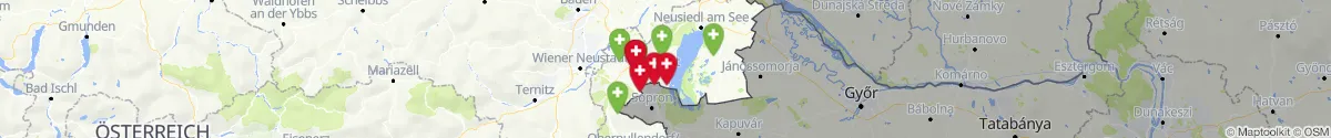 Kartenansicht für Apotheken-Notdienste in der Nähe von Oslip (Eisenstadt-Umgebung, Burgenland)